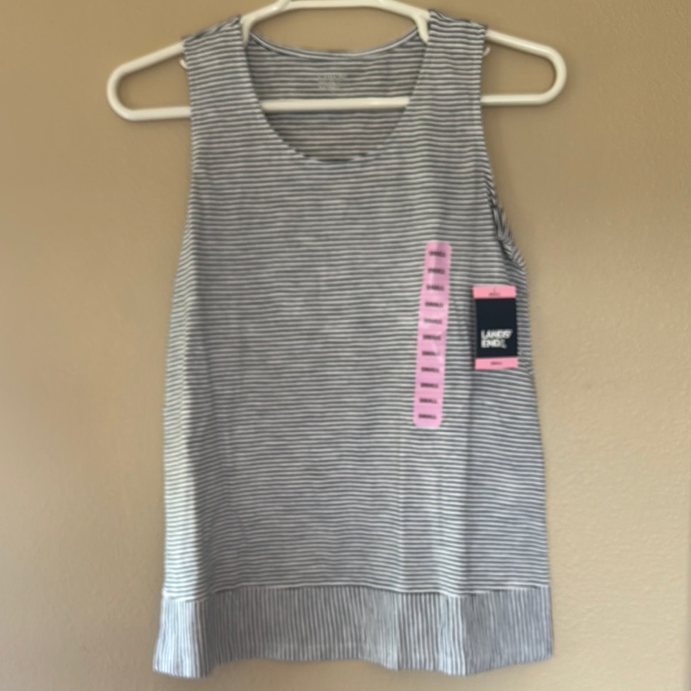 Maternity Lands End Striped Sleeveless Top